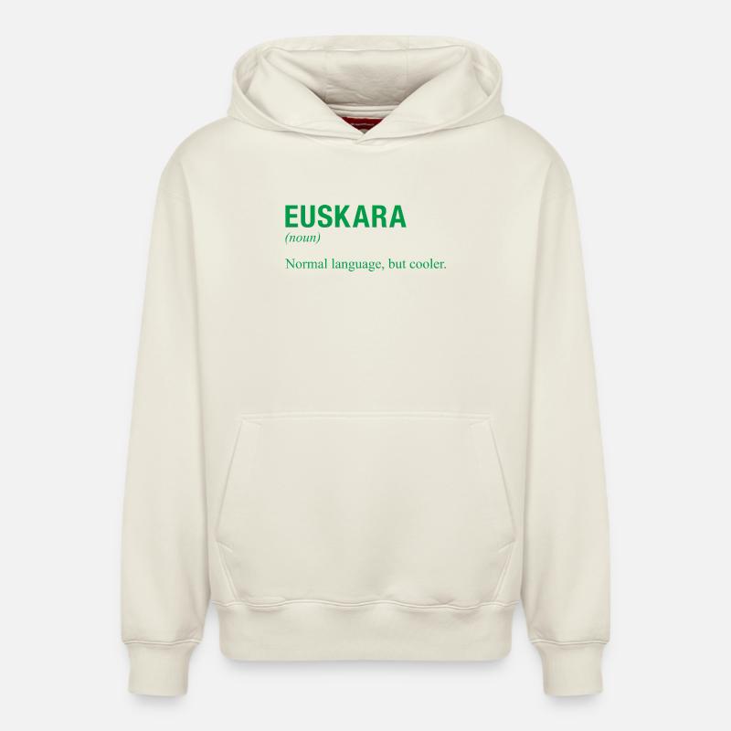 Langue basque - Sweat à capuche unisexe décontracté en coton biologique – de SPREAD - blanc cassé