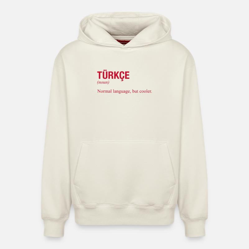 Langue turque Türkische Sprache - Sweat à capuche unisexe décontracté en coton biologique – de SPREAD - blanc cassé