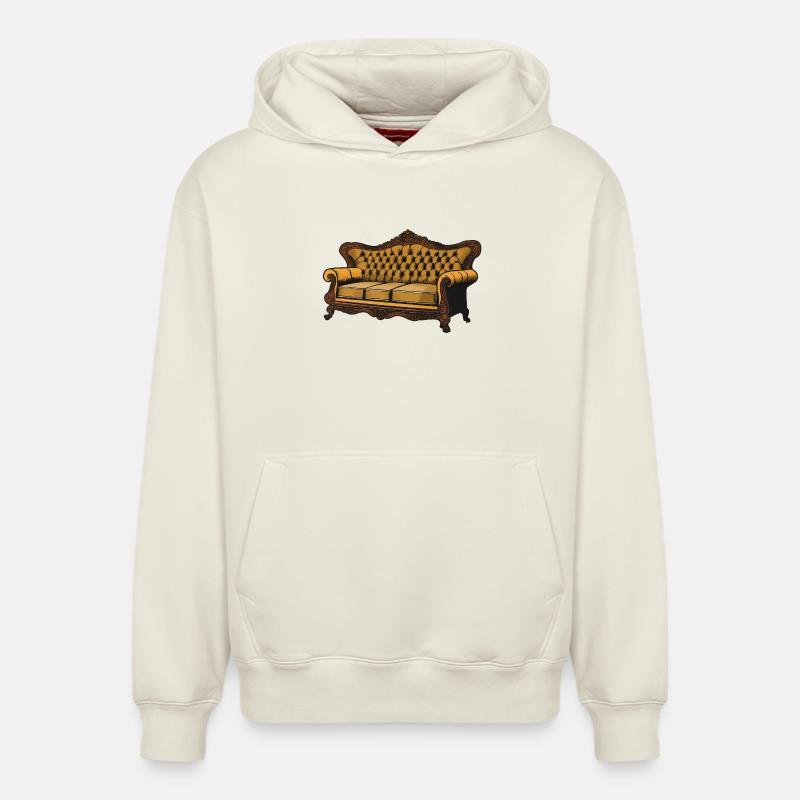 Viktorianische Samt-Sofagrafik - Relaxed Unisex Organic Hoodie – von SPREAD - Naturweiß
