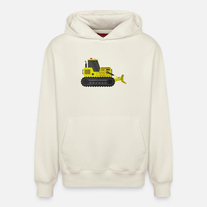 Bulldozer - Sweat à capuche unisexe décontracté en coton biologique – de SPREAD - blanc cassé