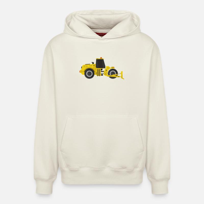 Bulldozer - Sweat à capuche unisexe décontracté en coton biologique – de SPREAD - blanc cassé