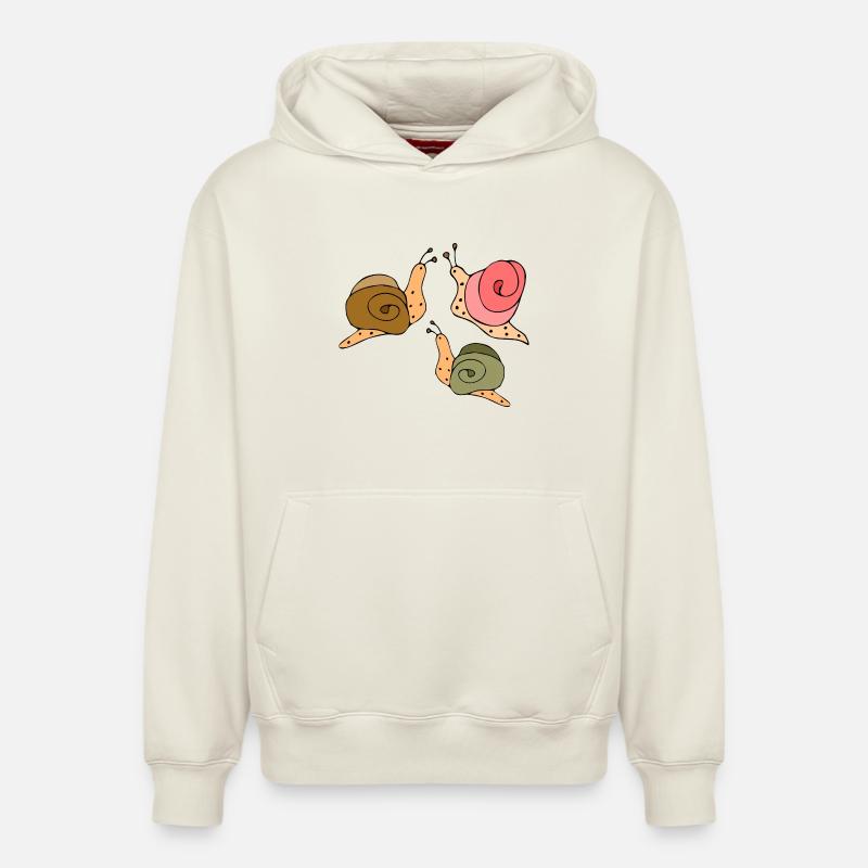 Escargots - Sweat à capuche unisexe décontracté en coton biologique – de SPREAD - blanc cassé