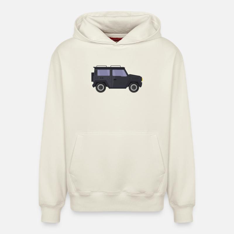 Jeep - Relaxed Unisex Organic Hoodie – by SPREAD - off white