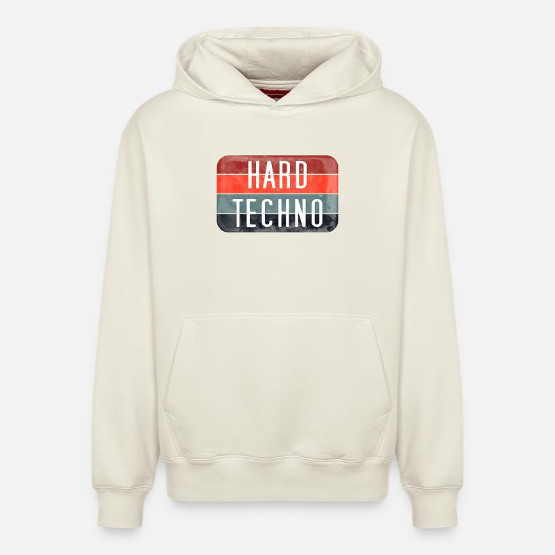 Rayures techno dures - Sweat à capuche unisexe décontracté en coton biologique – de SPREAD - blanc cassé