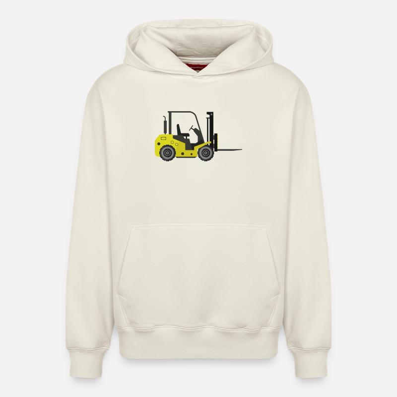 Chariot élévateur - Sweat à capuche unisexe décontracté en coton biologique – de SPREAD - blanc cassé