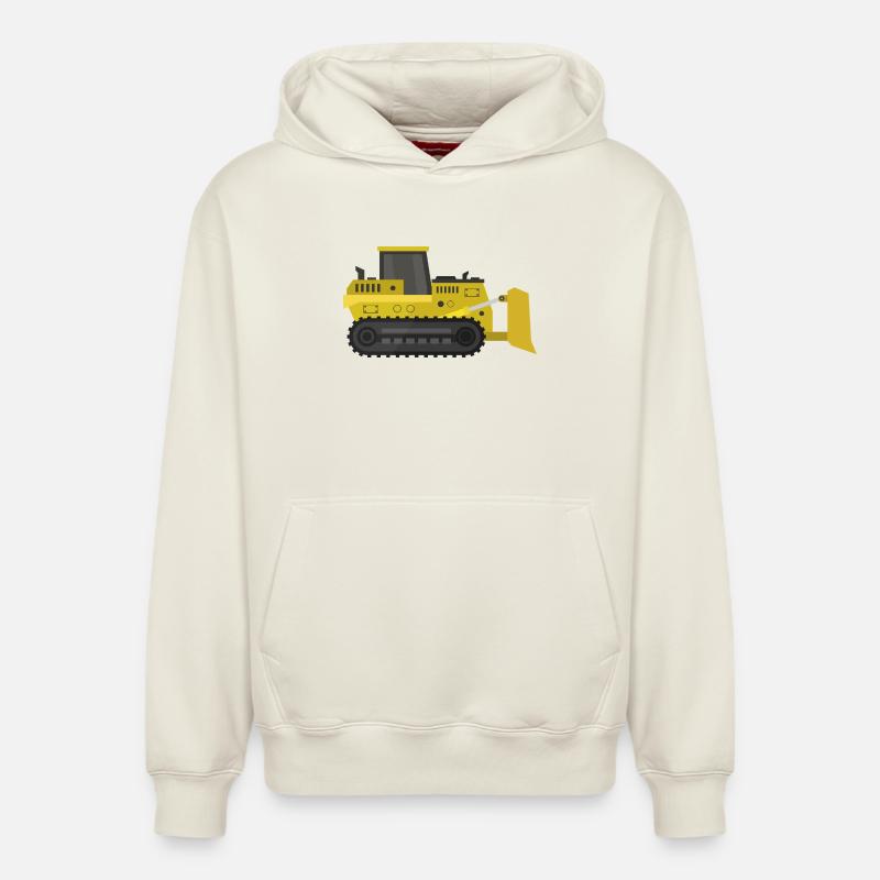 Bulldozer - Sweat à capuche unisexe décontracté en coton biologique – de SPREAD - blanc cassé