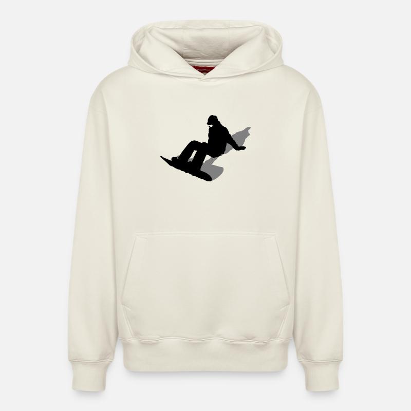 Planche à neige - Sweat à capuche unisexe décontracté en coton biologique – de SPREAD - blanc cassé