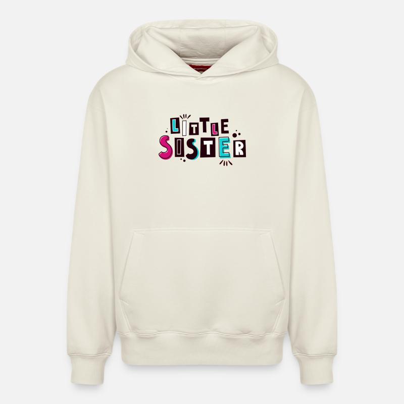 petite sœur - Sweat à capuche unisexe décontracté en coton biologique – de SPREAD - blanc cassé