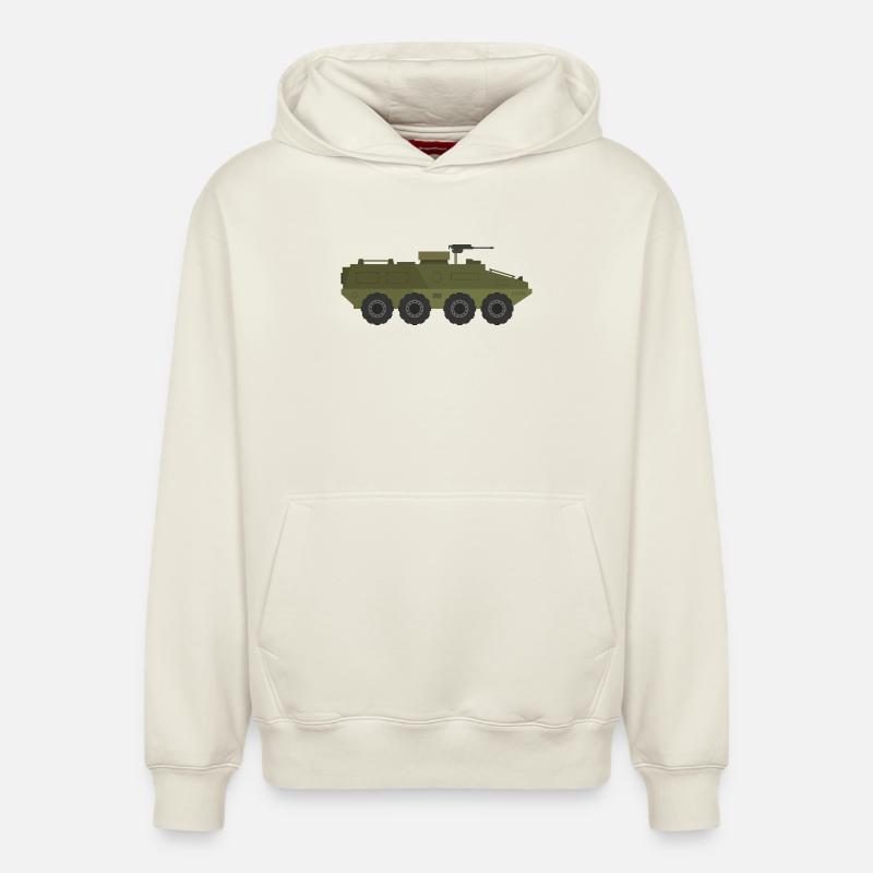 Char militaire - Sweat à capuche unisexe décontracté en coton biologique – de SPREAD - blanc cassé