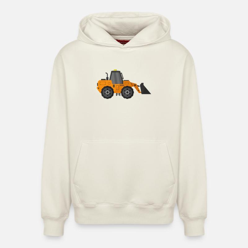 Excavatrice - Sweat à capuche unisexe décontracté en coton biologique – de SPREAD - blanc cassé