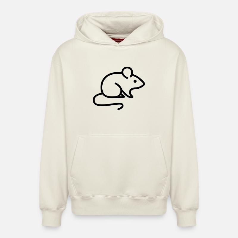 souris - Sweat à capuche unisexe décontracté en coton biologique – de SPREAD - blanc cassé