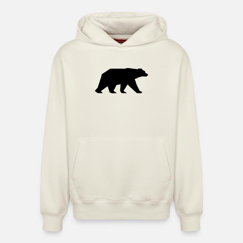 Icône de silhouette d’ours - Sweat à capuche unisexe décontracté en coton biologique – de SPREAD - blanc cassé