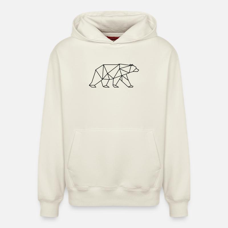 Polygone d’ours - Sweat à capuche unisexe décontracté en coton biologique – de SPREAD - blanc cassé