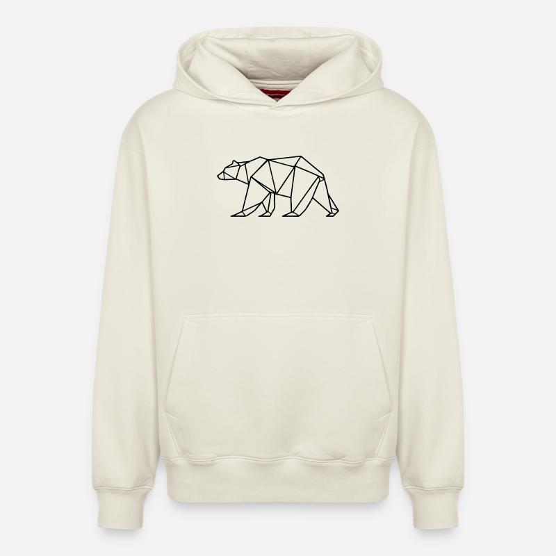 Polygone ours grizzli polaire - Sweat à capuche unisexe décontracté en coton biologique – de SPREAD - blanc cassé