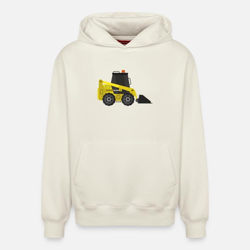 Excavatrice - Sweat à capuche unisexe décontracté en coton biologique – de SPREAD - blanc cassé