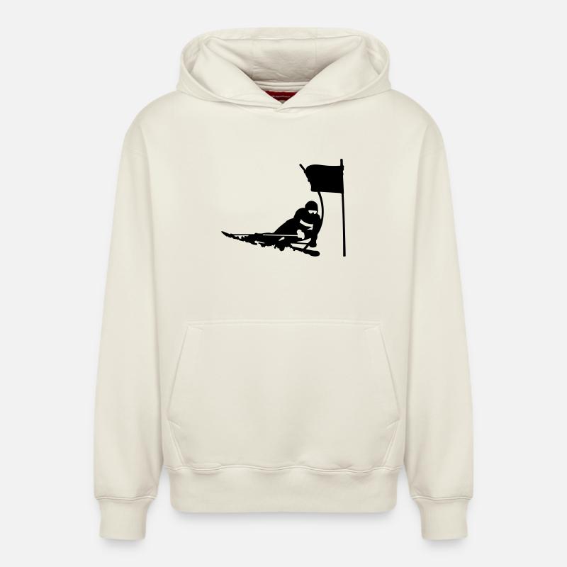 Ski - Sweat à capuche unisexe décontracté en coton biologique – de SPREAD - blanc cassé