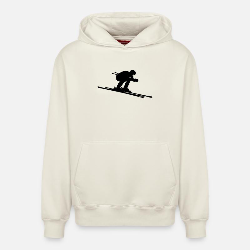 Ski - Sweat à capuche unisexe décontracté en coton biologique – de SPREAD - blanc cassé