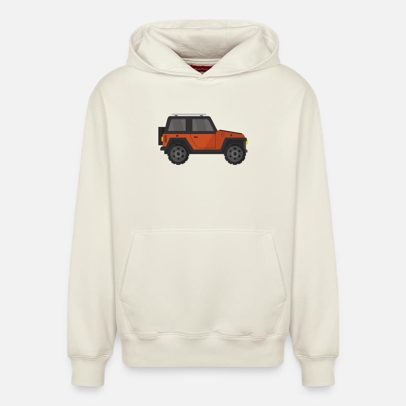 Jeep - Sweat à capuche unisexe décontracté en coton biologique – de SPREAD - blanc cassé