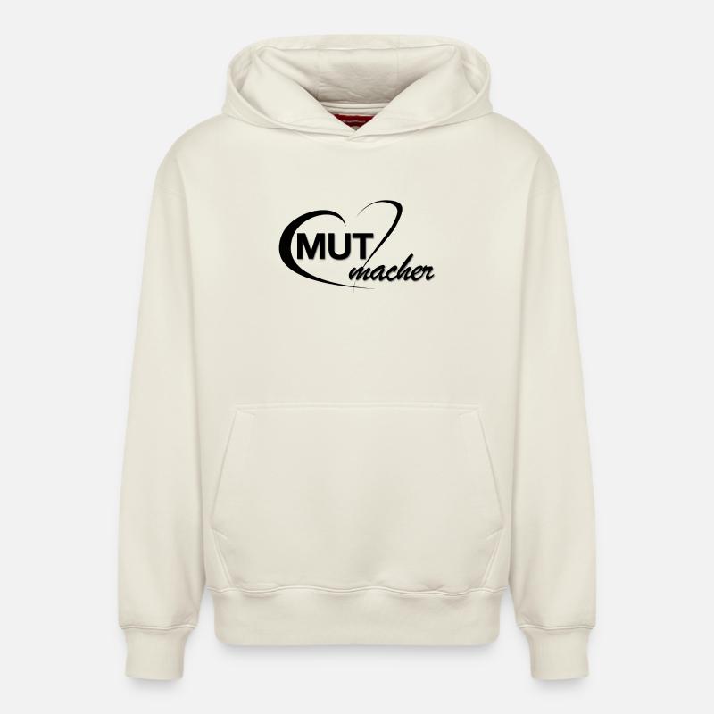 Mutmacher_Logo_schwarz - Sweat à capuche unisexe décontracté en coton biologique – de SPREAD - blanc cassé