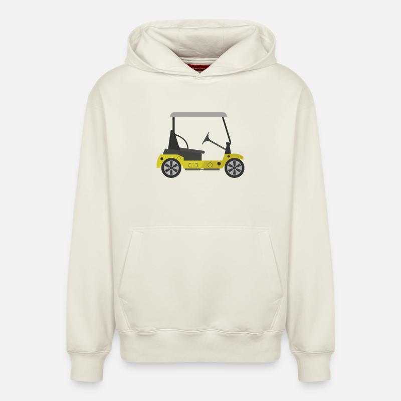 Voiturette de golf - Sweat à capuche unisexe décontracté en coton biologique – de SPREAD - blanc cassé