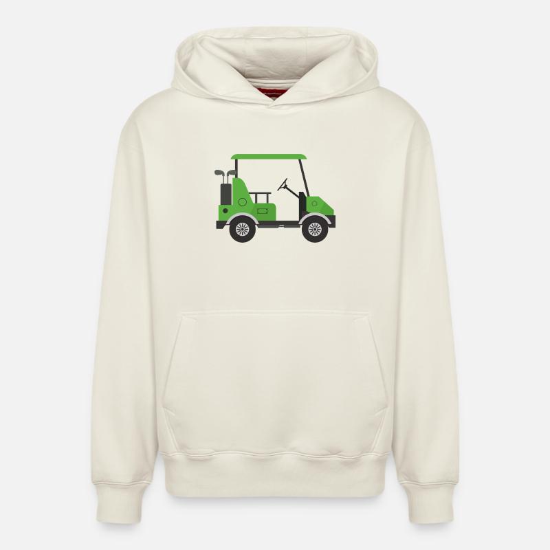 Voiturettes de golf - Sweat à capuche unisexe décontracté en coton biologique – de SPREAD - blanc cassé