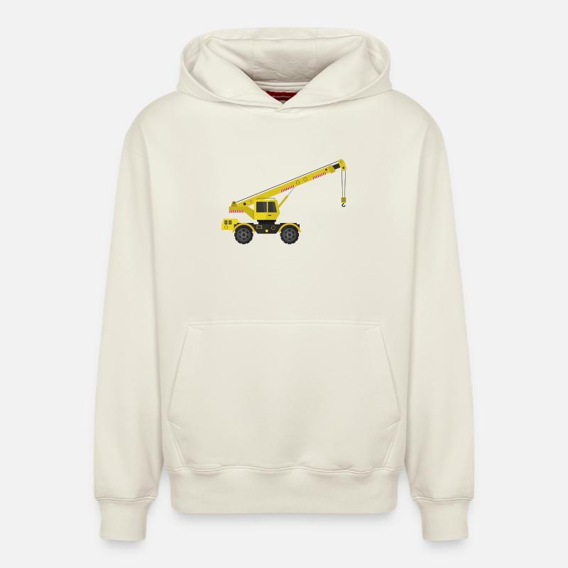 Camion-grue - Sweat à capuche unisexe décontracté en coton biologique – de SPREAD - blanc cassé