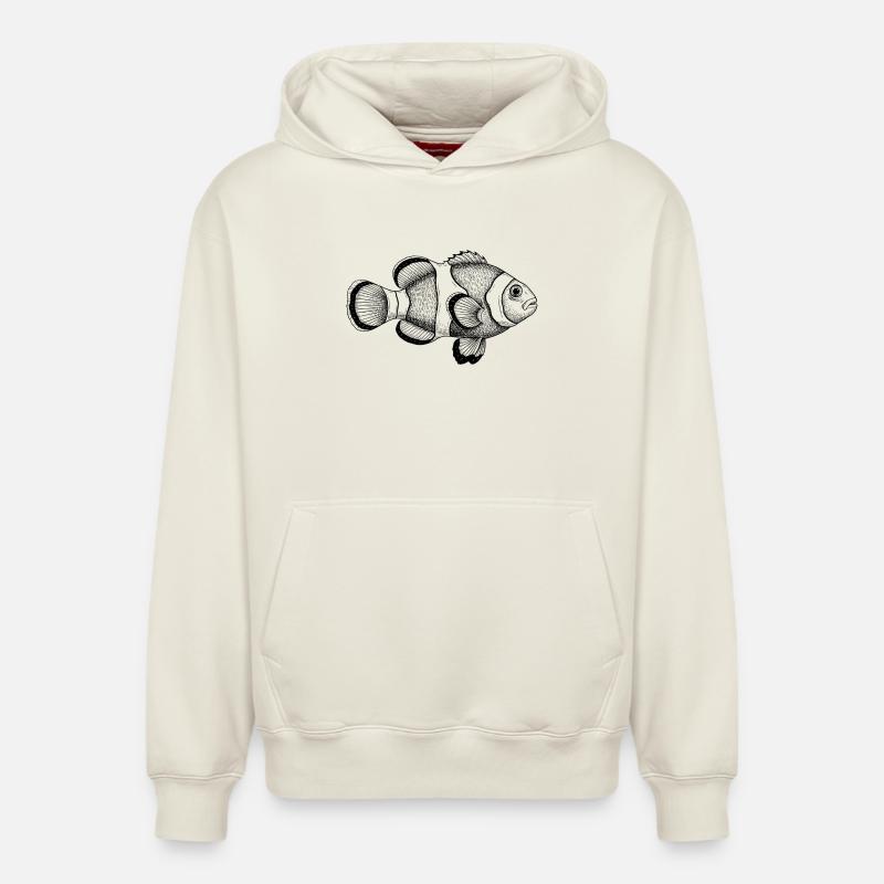Poisson-clown - Sweat à capuche unisexe décontracté en coton biologique – de SPREAD - blanc cassé