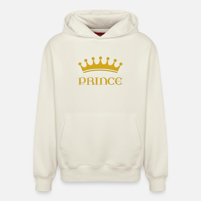 Prince - Sweat à capuche unisexe décontracté en coton biologique – de SPREAD - blanc cassé