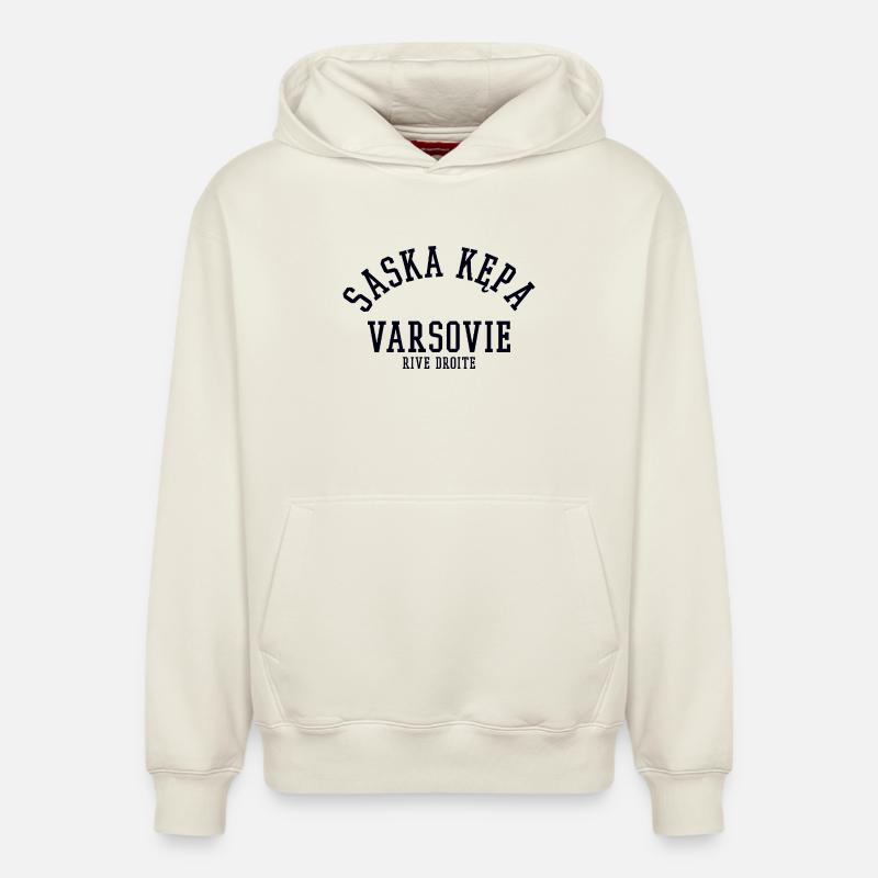 Saska Kepa Varsovie - Sweat à capuche unisexe décontracté en coton biologique – de SPREAD - blanc cassé