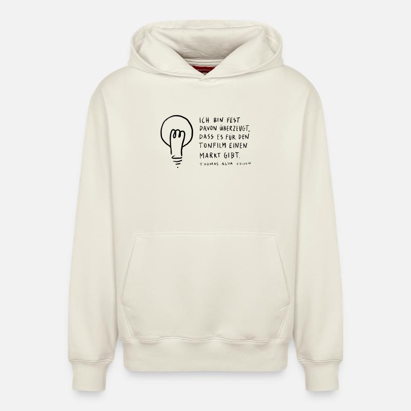 Thomas Edison - Sweat à capuche unisexe décontracté en coton biologique – de SPREAD - blanc cassé