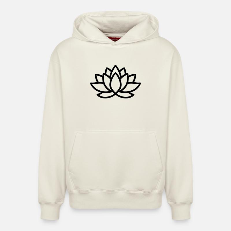 fleur de lotus - Sweat à capuche unisexe décontracté en coton biologique – de SPREAD - blanc cassé