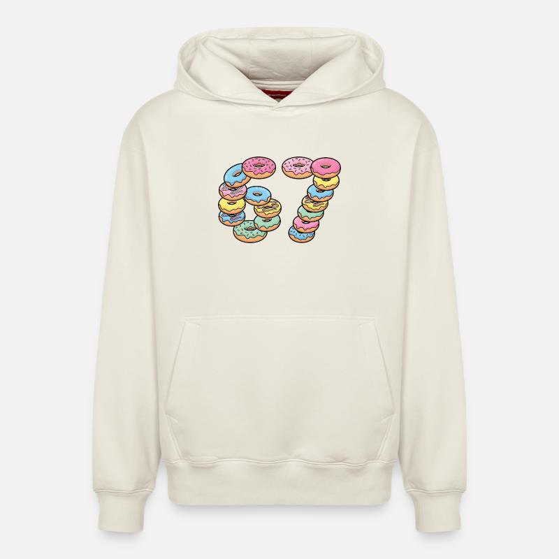 Pastel Donut Stack 67 Muster - Relaxed Unisex Organic Hoodie – von SPREAD - Naturweiß