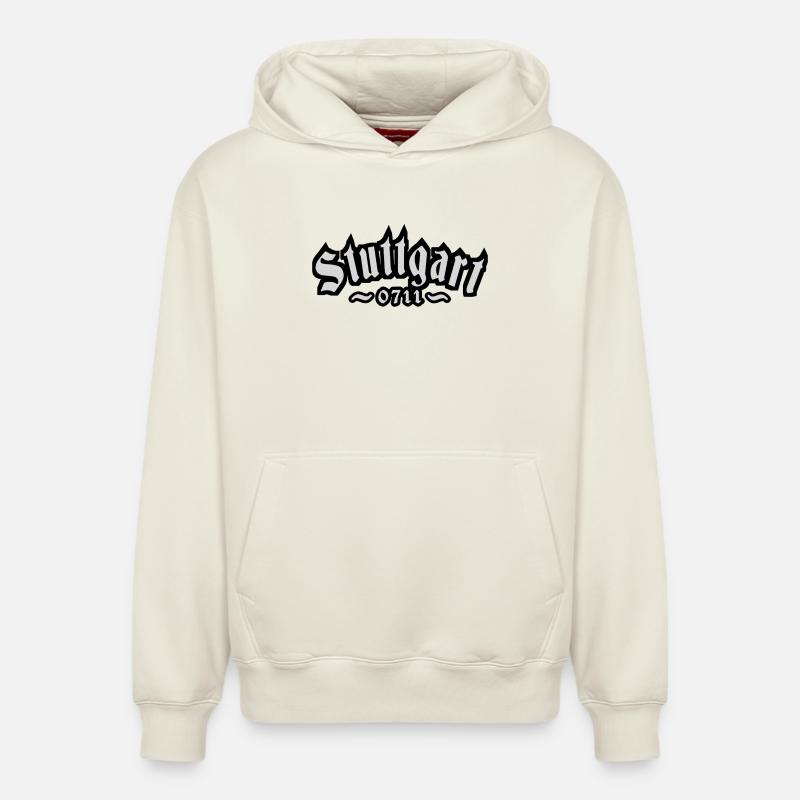 Stuttgart Old 0711 - Sweat à capuche unisexe décontracté en coton biologique – de SPREAD - blanc cassé