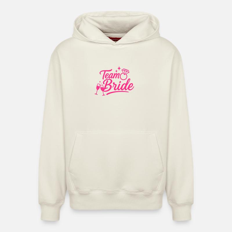 Équipe Mariée Diamant Rose - Sweat à capuche unisexe décontracté en coton biologique – de SPREAD - blanc cassé