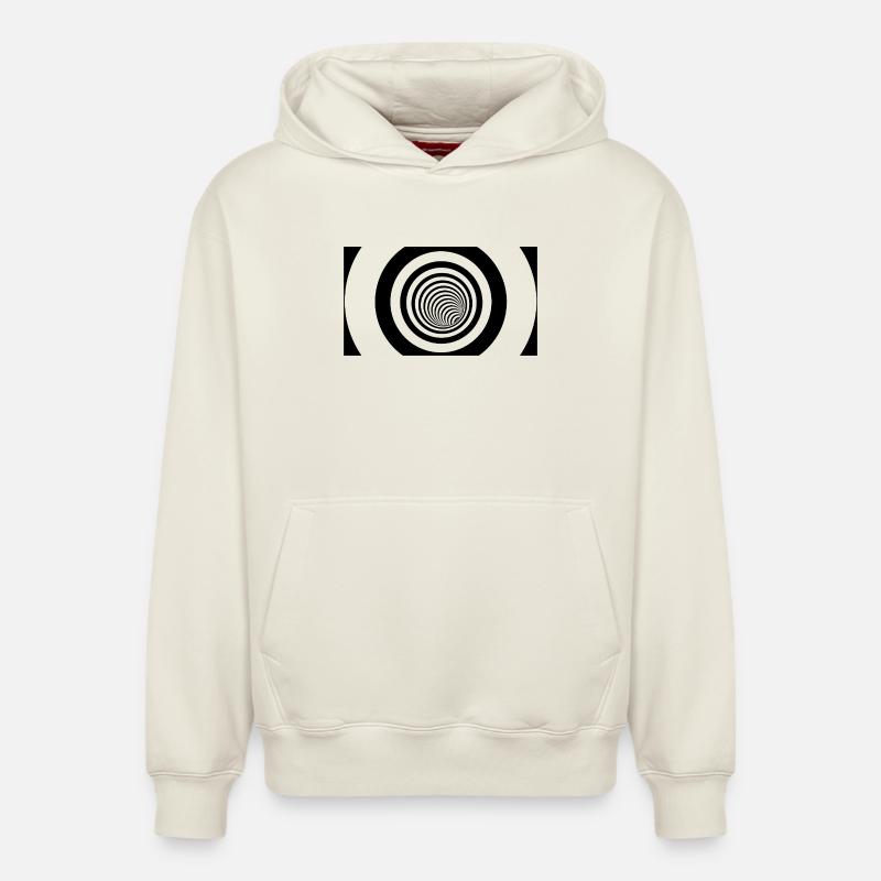 Vortex noir concentrique - Sweat à capuche unisexe décontracté en coton biologique – de SPREAD - blanc cassé