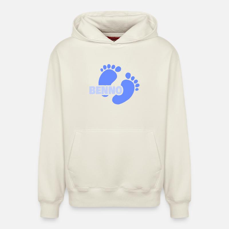 Naissance de Benno - Sweat à capuche unisexe décontracté en coton biologique – de SPREAD - blanc cassé