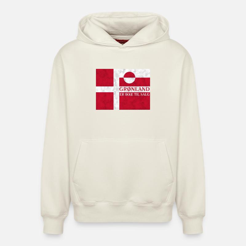 Grønland Ikke Til Salg - Sweat à capuche unisexe décontracté en coton biologique – de SPREAD - blanc cassé