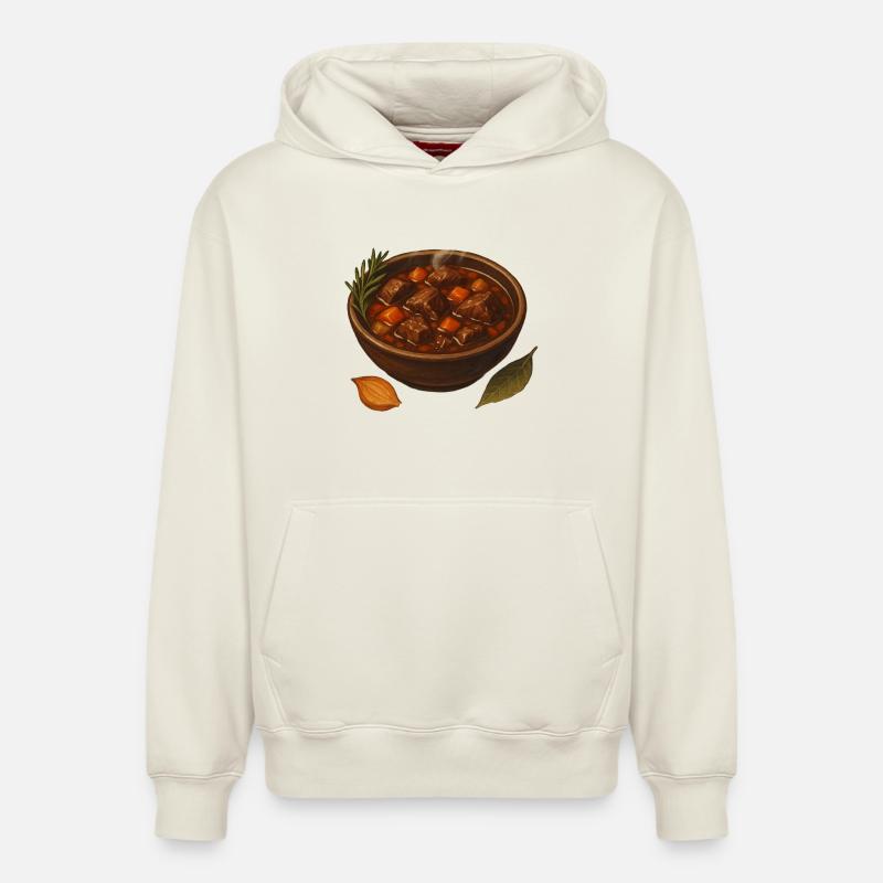 Pot goulash de bœuf - Sweat à capuche unisexe décontracté en coton biologique – de SPREAD - blanc cassé