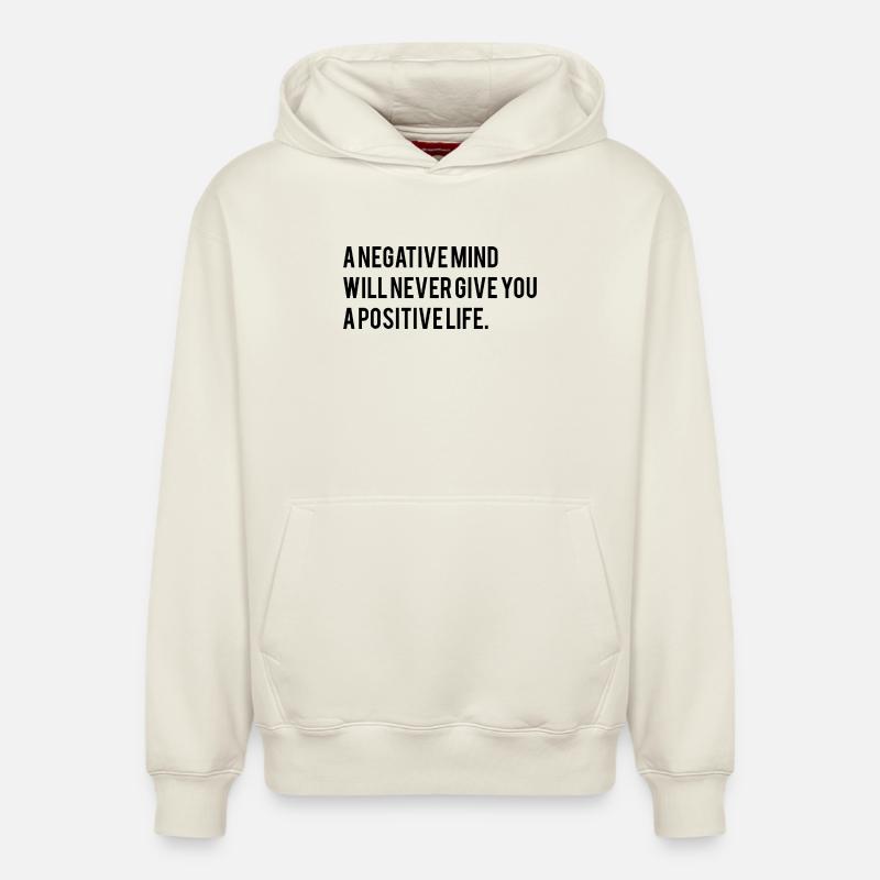 Dicton motivationnel anglais - Sweat à capuche unisexe décontracté en coton biologique – de SPREAD - blanc cassé