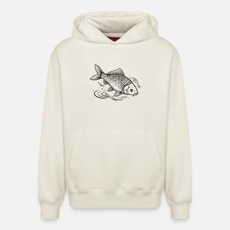 carpe - Sweat à capuche unisexe décontracté en coton biologique – de SPREAD - blanc cassé