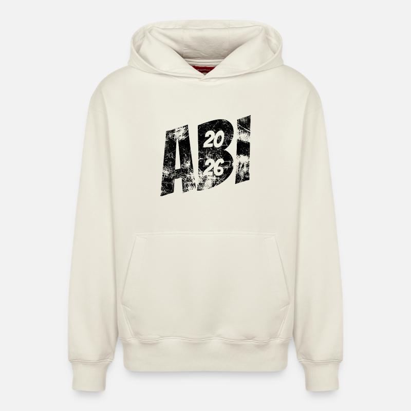 Abi 2026 - Abitur - Don - Sweat à capuche unisexe décontracté en coton biologique – de SPREAD - blanc cassé