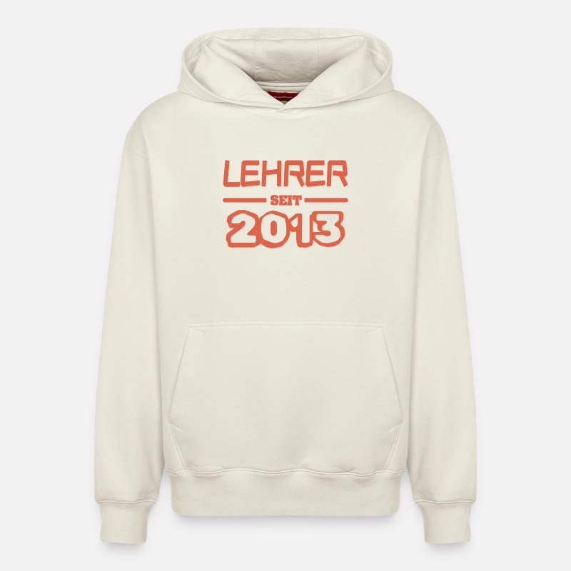 Enseignant 2013 - Sweat à capuche unisexe décontracté en coton biologique – de SPREAD - blanc cassé