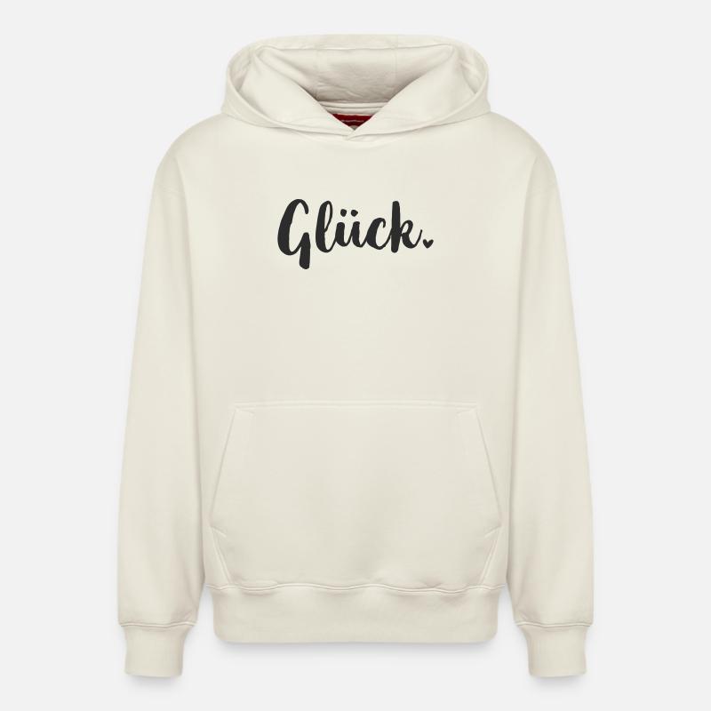 Déclaration de bonheur - Sweat à capuche unisexe décontracté en coton biologique – de SPREAD - blanc cassé