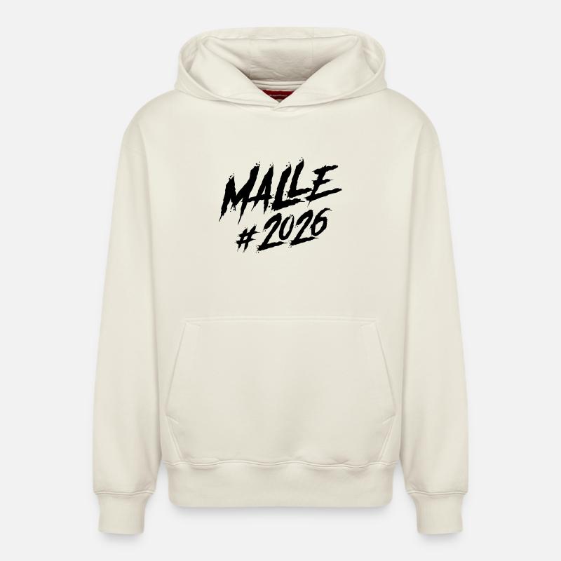 Équipe Malle 2026 - Sweat à capuche unisexe décontracté en coton biologique – de SPREAD - blanc cassé