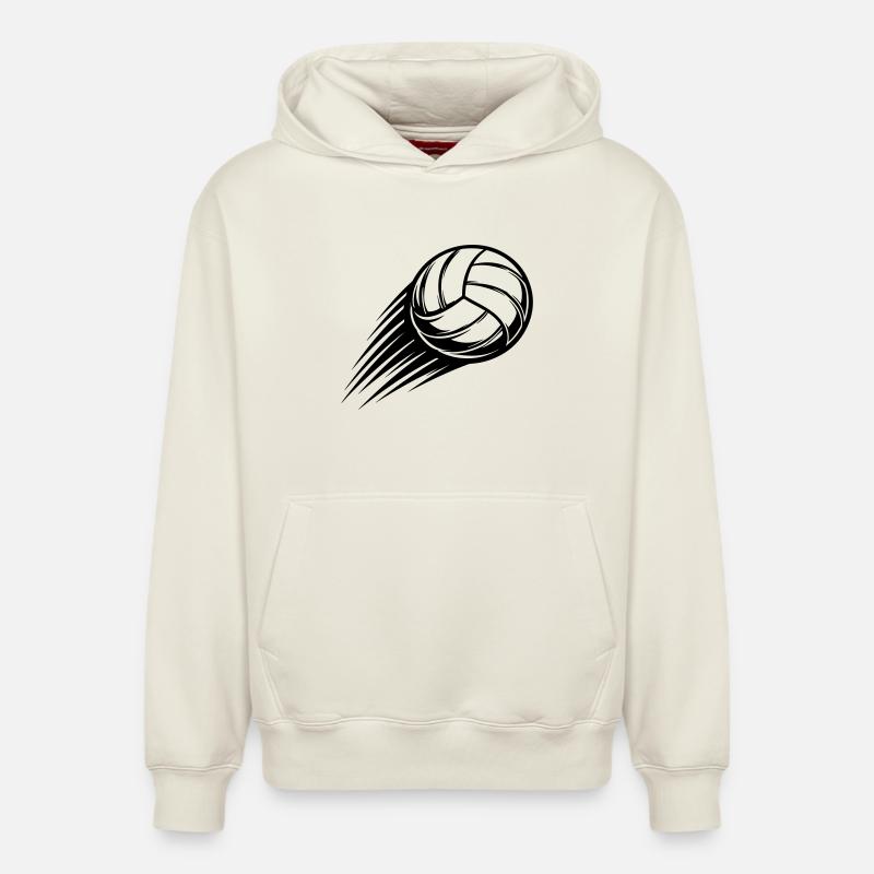 Ballon de volley-ball - Sweat à capuche unisexe décontracté en coton biologique – de SPREAD - blanc cassé