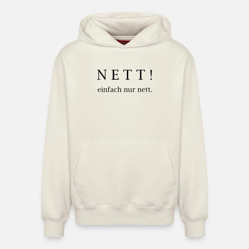 Nice! just nice. - Relaxed Unisex Organic Hoodie – by SPREAD - off white