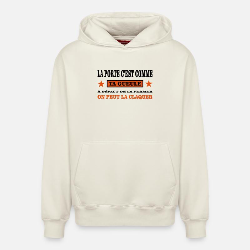 Ta Gueule  - Sweat à capuche unisexe décontracté en coton biologique – de SPREAD - blanc cassé