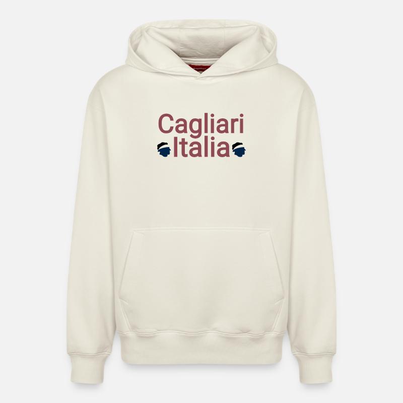 Cagliari - Sweat à capuche unisexe décontracté en coton biologique – de SPREAD - blanc cassé