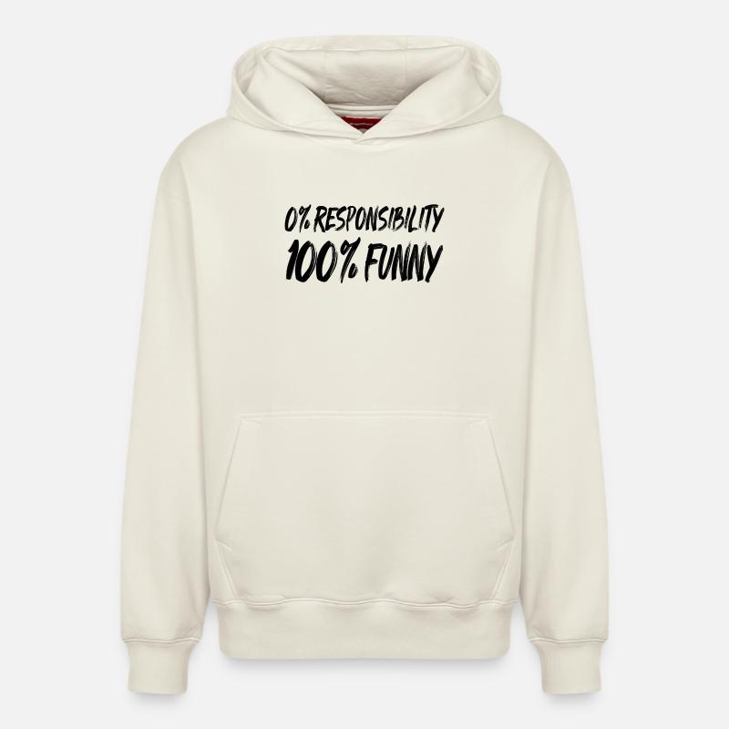 0 % Responsabilité 100 % DRÔLE - Sweat à capuche unisexe décontracté en coton biologique – de SPREAD - blanc cassé