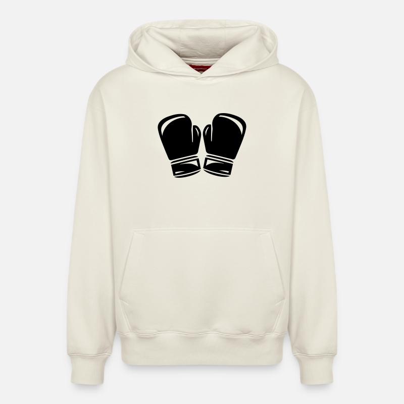 boxe - Sweat à capuche unisexe décontracté en coton biologique – de SPREAD - blanc cassé